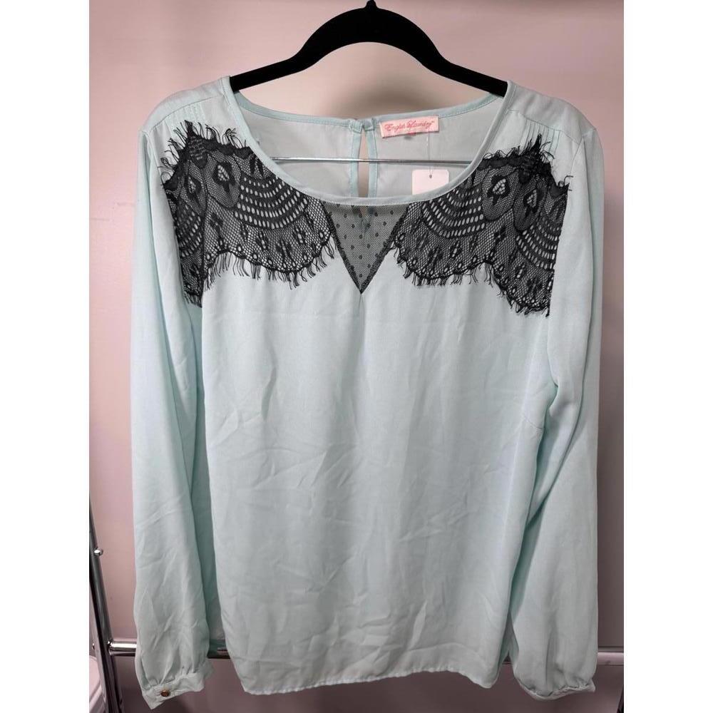 English Laundry Light Blue Long Sleeve Blouse